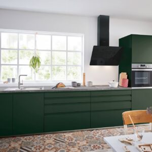 Schueller Kuechenzeile Modern Dunkelgruen Matt