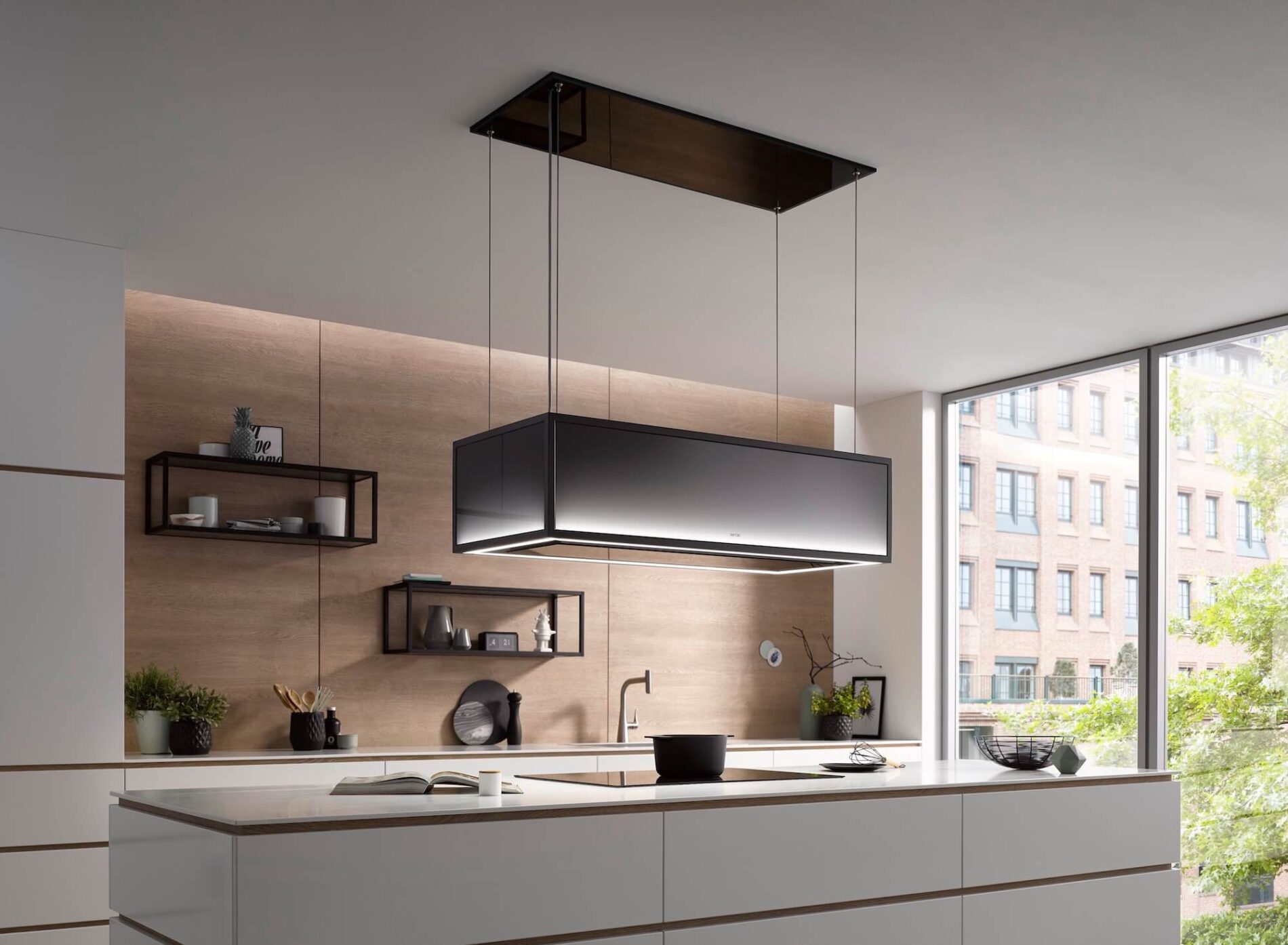 Berbel Inselhaube Skyline Schwarz Hoehenverstellbar